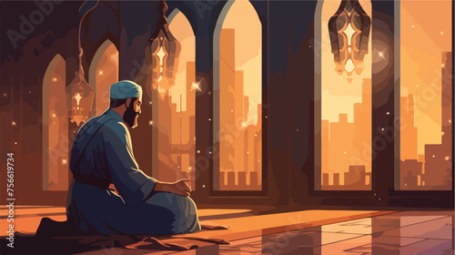 In a quiet corner of the mosque write about the ser
