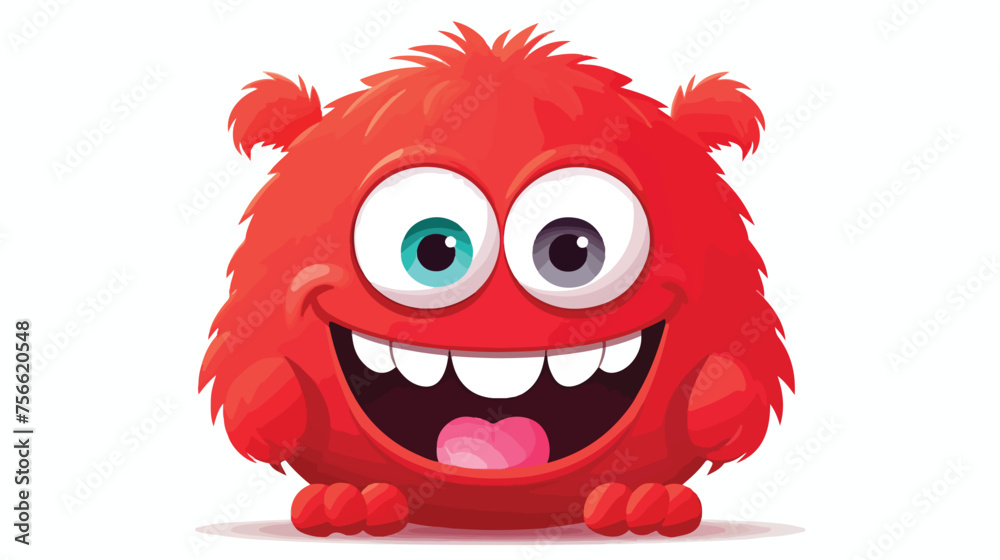 Red Monster Cartoon Mascot Vector Design 