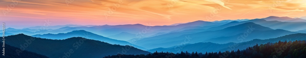 Majestic Mountain Range at Sunset