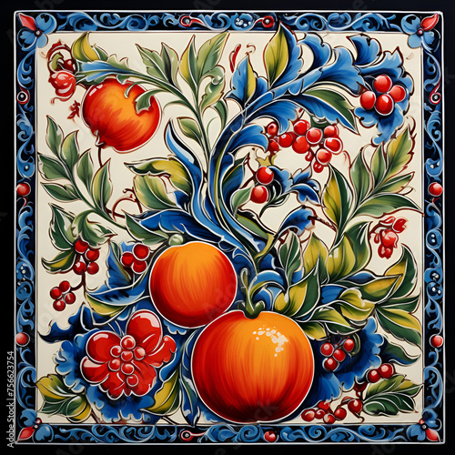 Nazarie tile with pommegranates photo