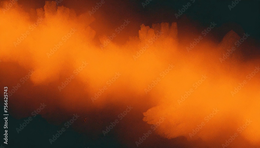 Abstract background of orange and black smoke in the form of a cloud