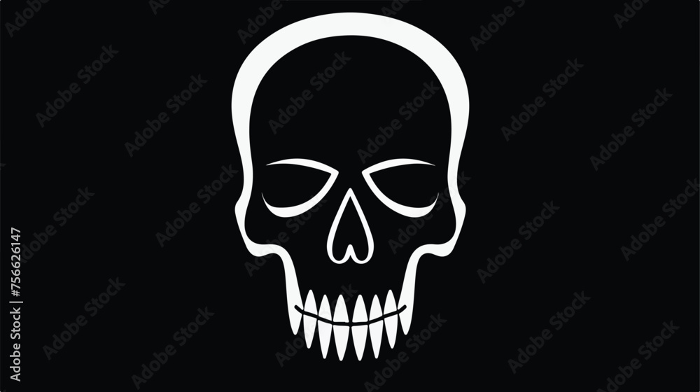 Skull vector icon. Skeleton symbol pictogram. Skull