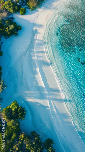 Aerial sea, aerial view of beach photo