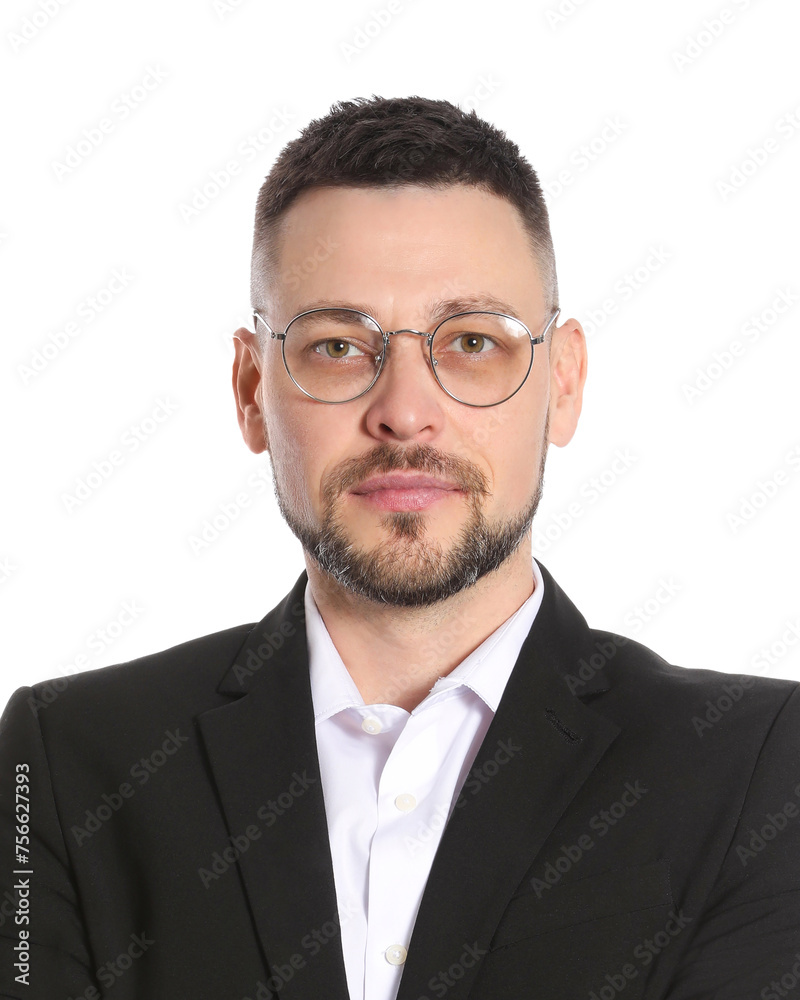 Passport photo. Portrait of man on white background Passport photo. Portrait of man on white background