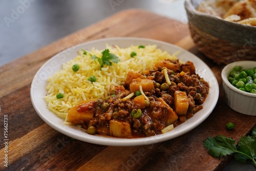 Homemade Beef keema | Alu matar kheema with rice and roti