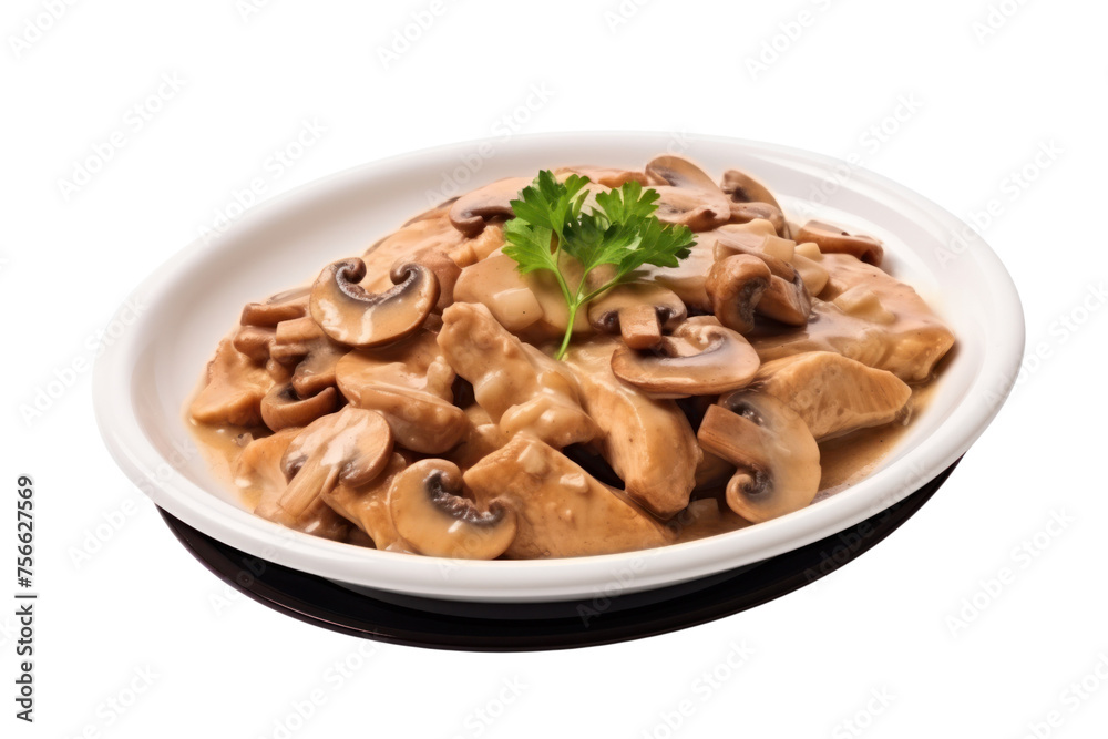 Stir-fried Chicken Breast with Shiitake Mushrooms Add colorful mushrooms Topped with mushroom sauce Rich flavor added isolated on transparent background. Stir-fried Chicken Breast with Shiitake Mushrooms Add colorful mushrooms Topped with mushroom sauce Rich flavor added isolated on transparent background.