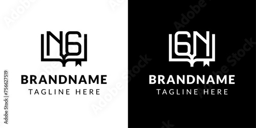 Letters GN and NG Book Logo, suitable for business related to book with GN or NG initials