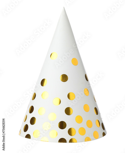 One beautiful party hat isolated on white