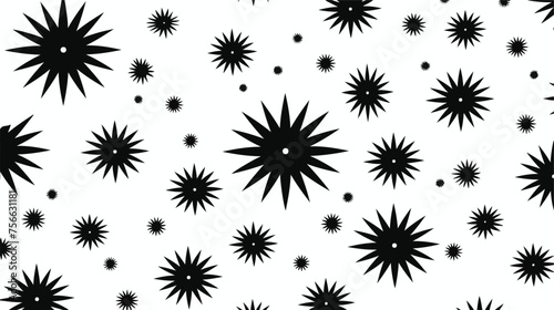 Vector black and white geometric seamless pattern.