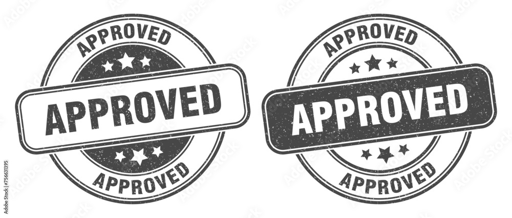 Obraz premium approved stamp. approved label. round grunge sign