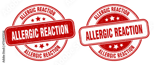 allergic reaction stamp. allergic reaction label. round grunge sign
