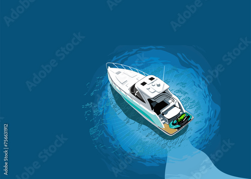 ship boat ilustration vector logo design © killogo