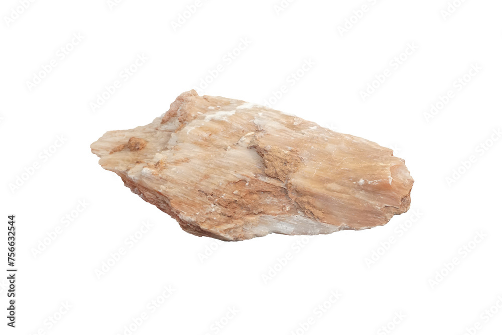 Cut out gypsum satin spar mineral rock isolated on white background. Cut out gypsum satin spar mineral rock isolated on white background.