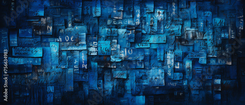 Abstract background with dark blue typographic oil pai