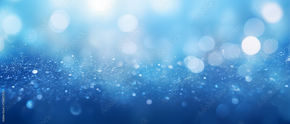 Abstract blurred blue bokeh background texture from na