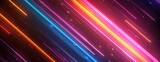 Electric Lines: 80s Inspired Neon Single Line Art on Dark Background - Vintage Style Wallpaper