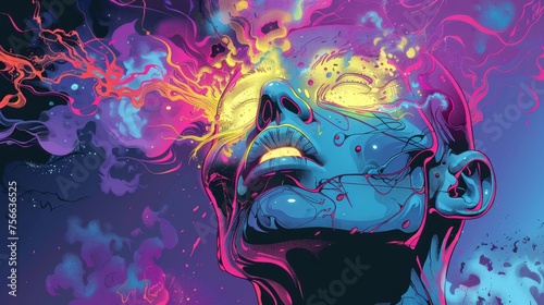 Eldritch Dreams: Psychedelic Cosmic Horror and Surreal Entities - Vibrant Abstract Desktop Wallpaper