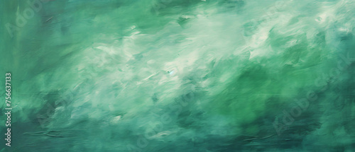 Abstract green oil painting background with brush stro