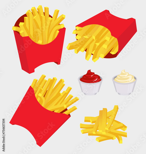 chips, French fries vector illustration set © Elizabeth