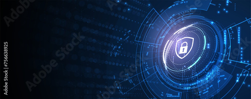 Cyber security and information or network protection. Future cyber technology web services for business and internet project