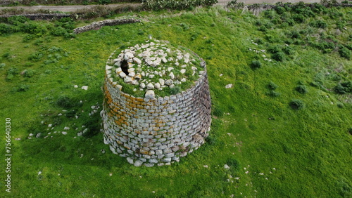 Nuraghe Santa Sabina in Silanus in central Sardinia with the church of Santa Serbana next to it. photo