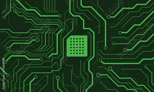 Green circuit board computer technology background