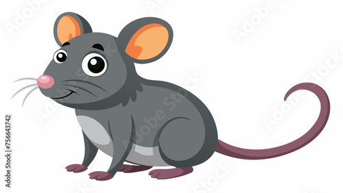 cute rat cartoon on white background
