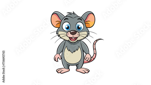 cute rat cartoon on white background