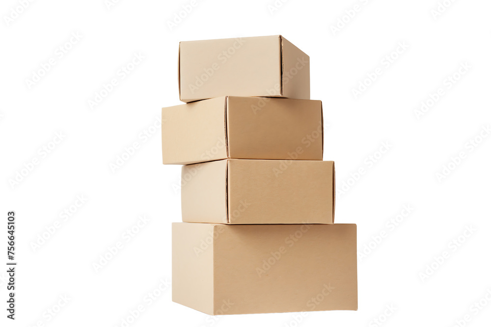 cardboard boxes of different sizes isolated on a transparent background cardboard boxes of different sizes isolated on a transparent background