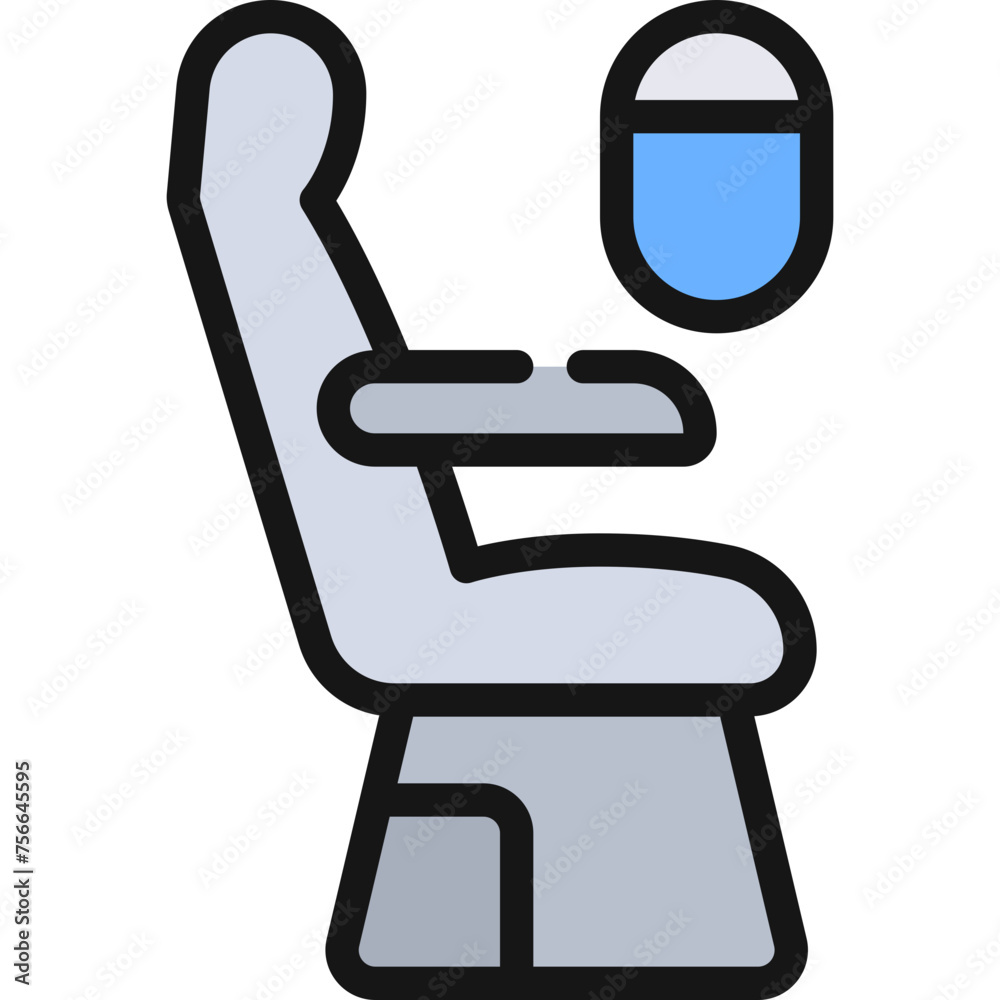 Aeroplane Seat With Window Icon Aeroplane Seat With Window Icon