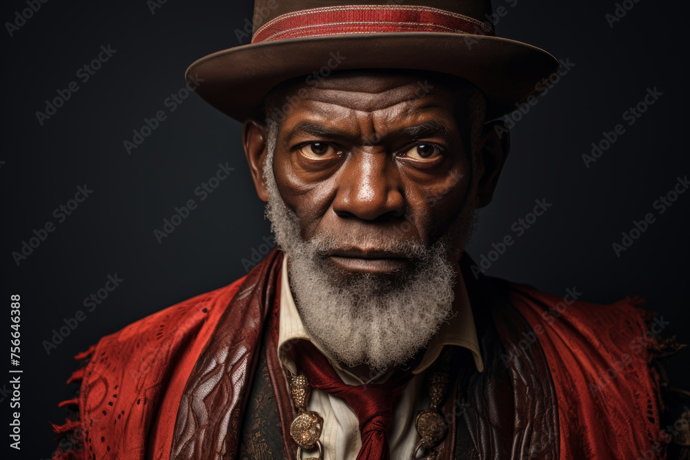 Portrait of a wise elderly African man with a gray beard Portrait of a wise elderly African man with a gray beard