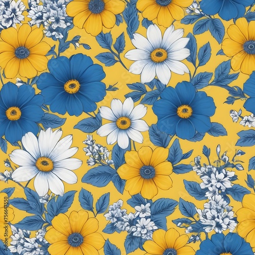 Seamless floral pattern beautiful flowers design for fabrics and sheets.