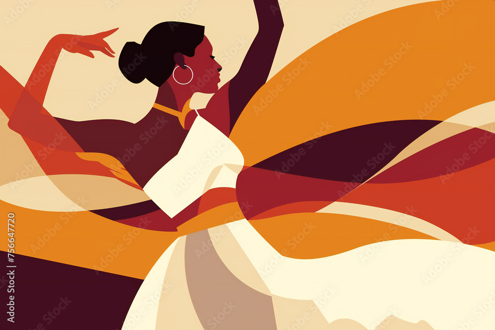 silhouette of a dancing girl, international dance day, Poster, Design, dancer