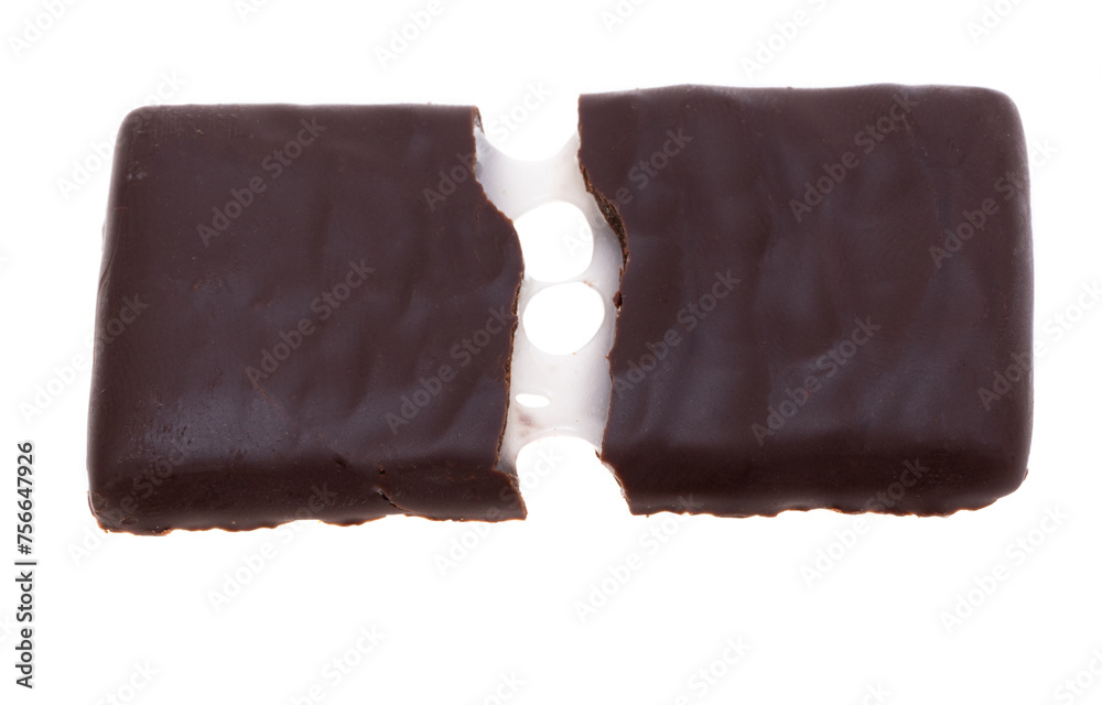 chocolate candies with mint filling isolated