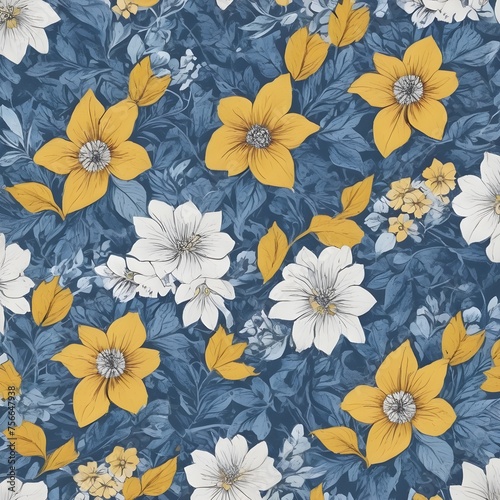 Seamless floral pattern beautiful flowers design for fabrics and sheets.