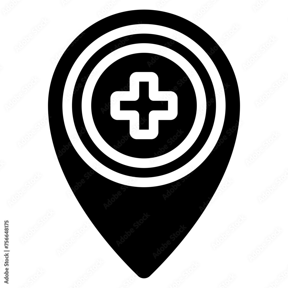 Hospital Location Pin Icon Hospital Location Pin Icon
