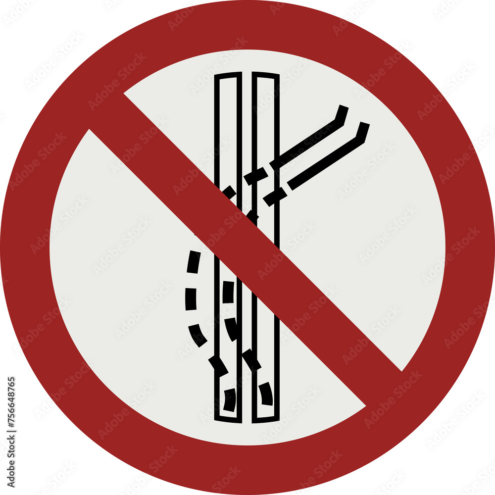 PROHIBITION SIGN PICTOGRAM, DO NOT LEAVE THE TOW-TRACK ISO 7010 – P037 PROHIBITION SIGN PICTOGRAM, DO NOT LEAVE THE TOW-TRACK ISO 7010 – P037