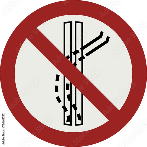 PROHIBITION SIGN PICTOGRAM  DO NOT LEAVE THE TOW-TRACK ISO 7010     P037  SVG 