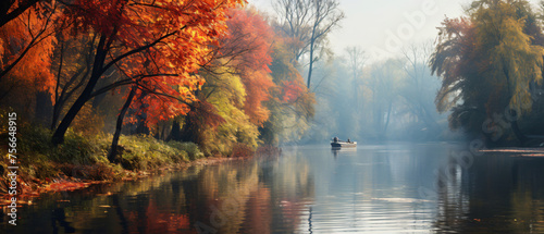 Autumn on river Kuban Krasnodar city ..