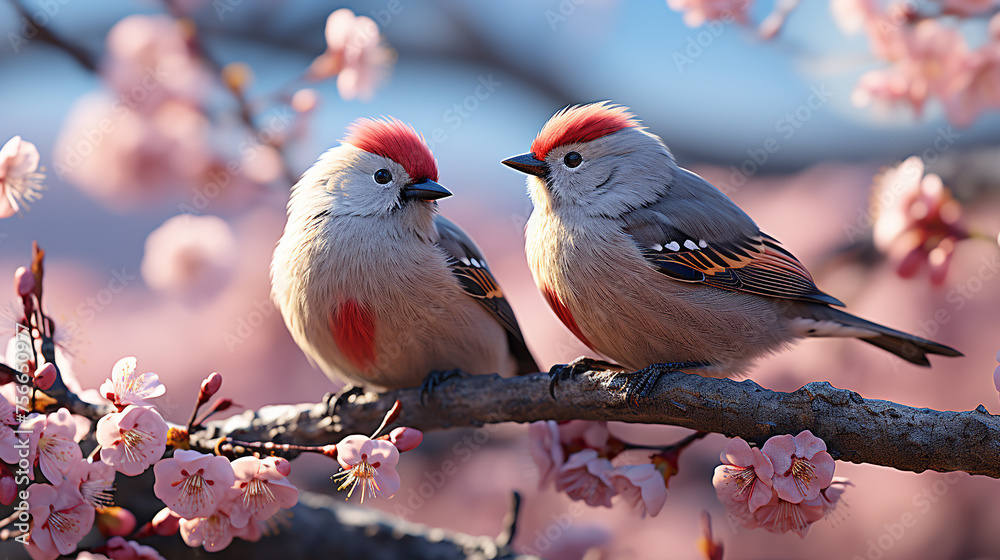 beautiful bird with flowers, generative ai beautiful bird with flowers, generative ai