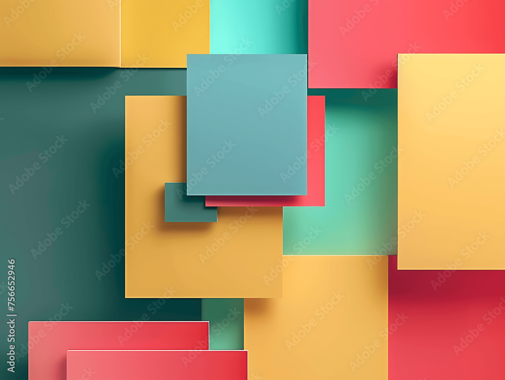 Abstract geometric background with overlapping colorful squares and rectangles. Abstract geometric background with overlapping colorful squares and rectangles.