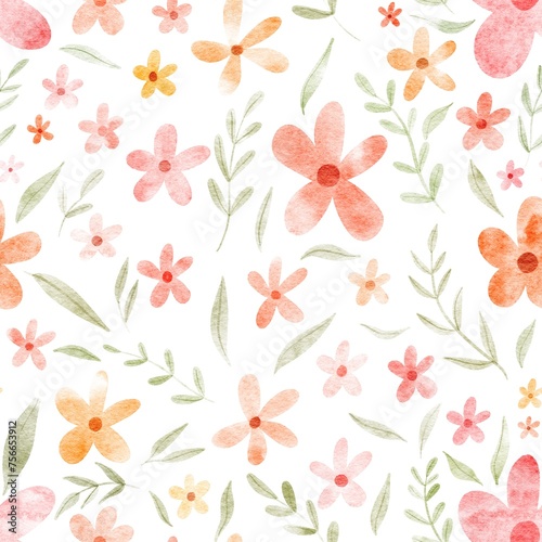 watercolor seamless floral pattern 