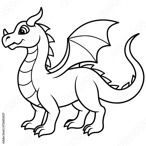 Drawing  Dragon  for  coloring  book © Aynal
