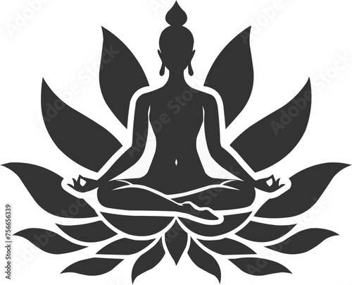 Lotus of Meditation: Emblematic Pose Logo