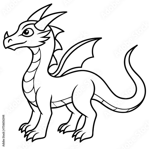 Drawing  Dragon  for  coloring  book