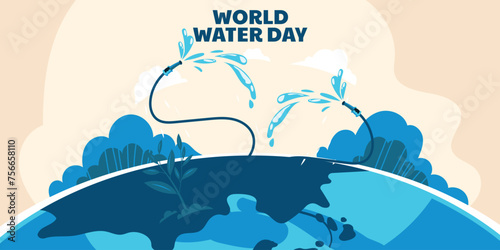 world water day, water day, water is life , world water day  
vector illustration design concept. photo