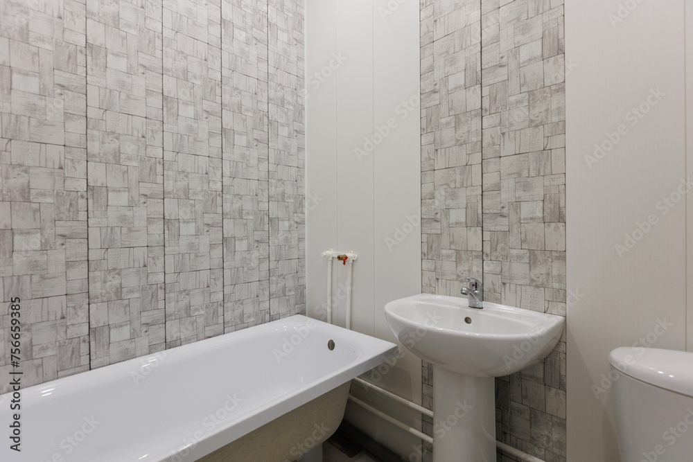 Fototapeta premium modern bathroom room with toilet and washing machine