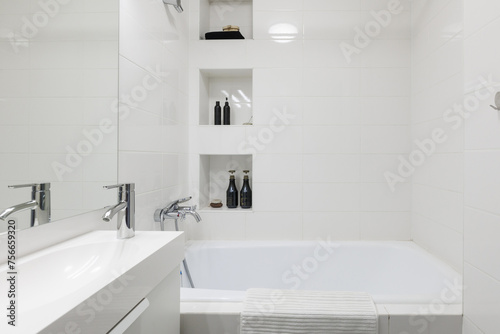 modern bathroom room with toilet and washing machine