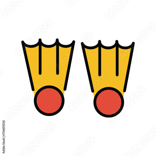 fins icon with white background vector stock illustration