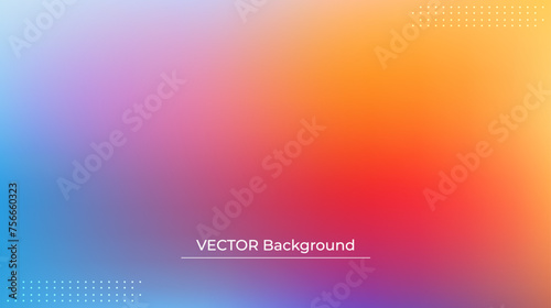 Smooth and blurry colorful gradient mesh background. Modern bright rainbow colors. Easy editable soft colored vector banner template. Premium quality